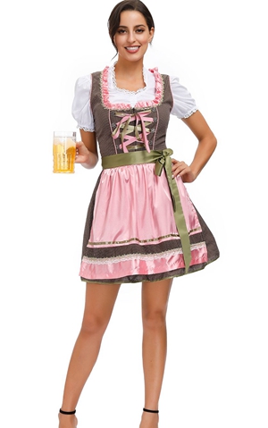 Plus Size Womens German Dirndl Dress Oktoberfest Costumes